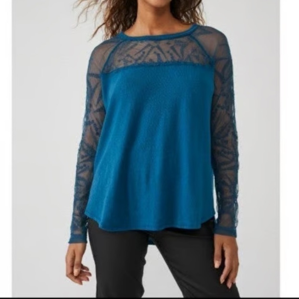 Free People Long Sleeve Lace top